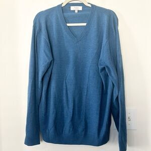 Turnbury Men’s V-neck Merino Wool Sweater L